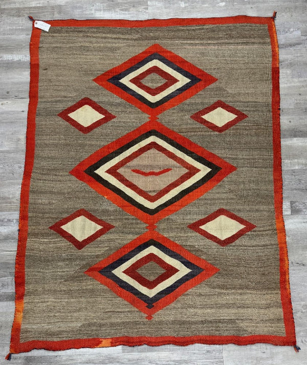 Early Navajo Pictorial Rug with Central Bow Motif