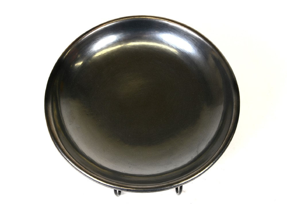 San Ildefonso Gunmetal Finish Open Bowl by Maria Martinez