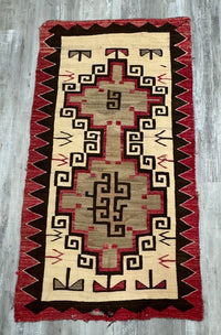 Navajo Ganado Rug with Wear