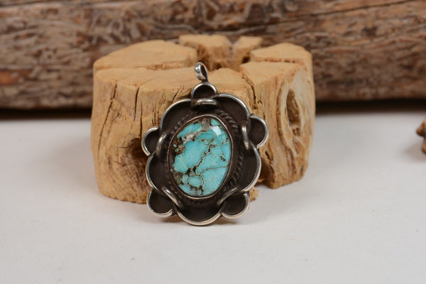Navajo Sterling Silver and Turquoise Pendant