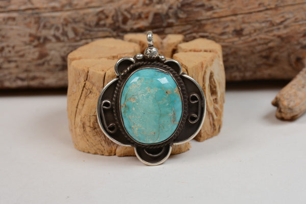 Navajo Sterling Silver and Turquoise Pendant