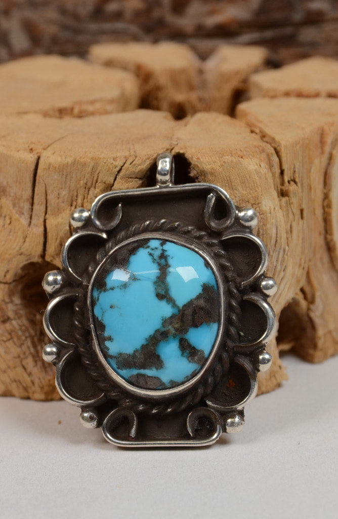 Navajo Sterling Silver and Turquoise Pendant
