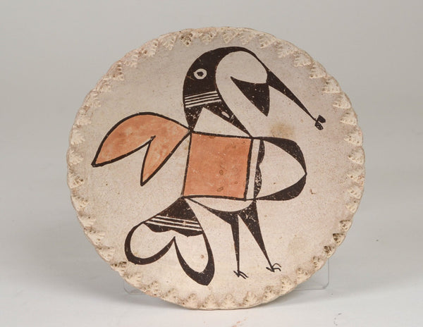 Acoma Pueblo Polychrome Pottery Bird Dish By N. Max