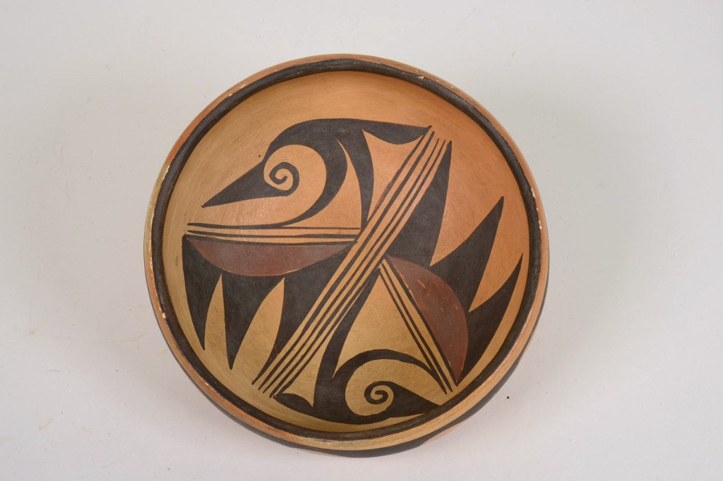 Antique Hopi Pueblo Polychrome Pottery Bowl