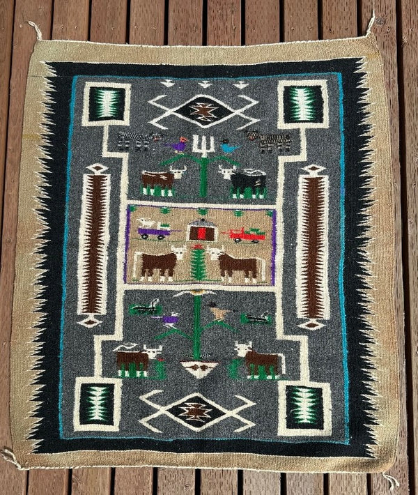 Navajo Pictorial Storm Pattern Rug