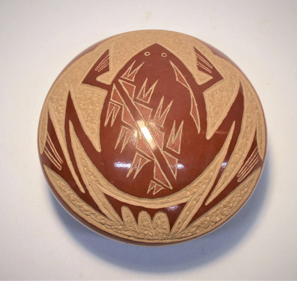 Santa Clara Pueblo Miniature Seed Jar Pottery By Gloria Garcia "Golden Rod"