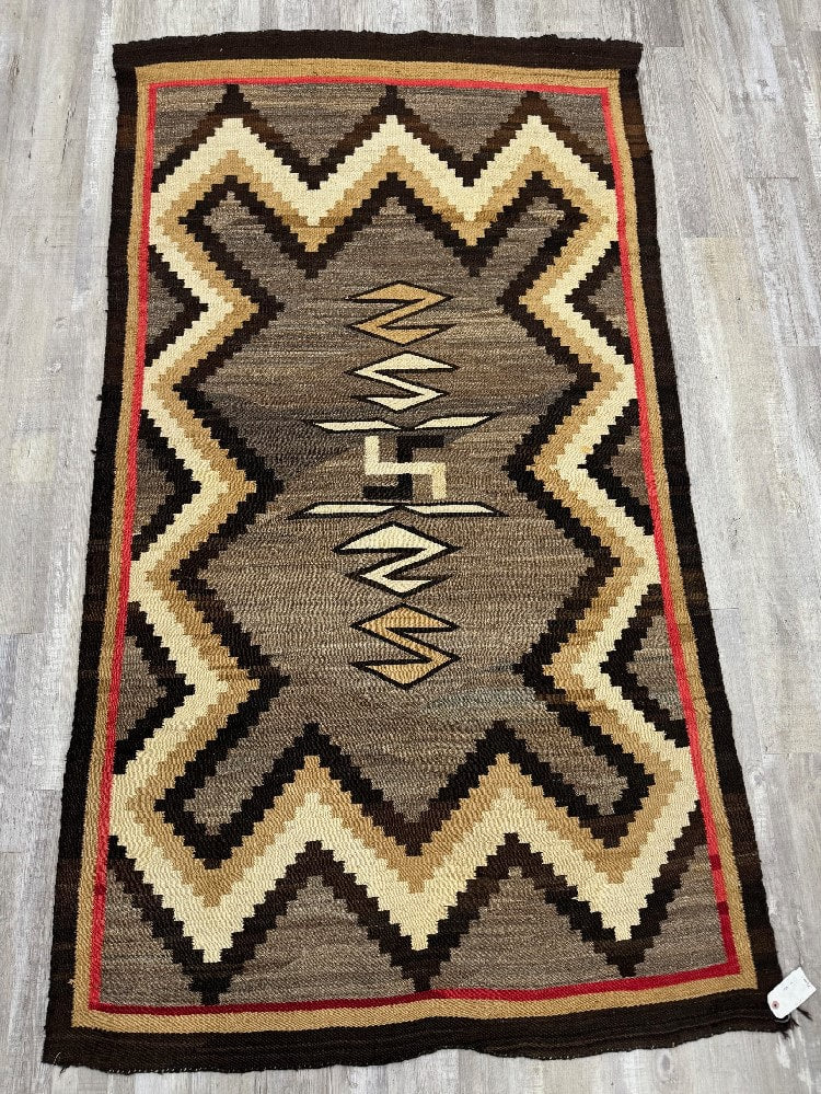 Navajo Early Ganado Rug with Whirling Log in Center