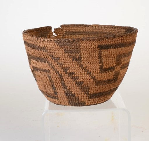 Pima Basket with Whirling Log Motif