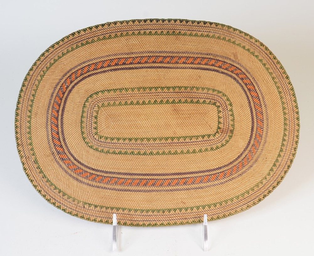 Large Makah Oval Flat Basket Tray
