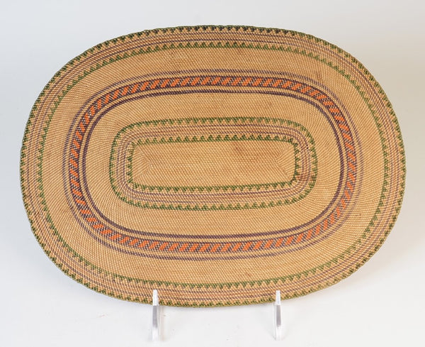 Large Makah Oval Flat Basket Tray