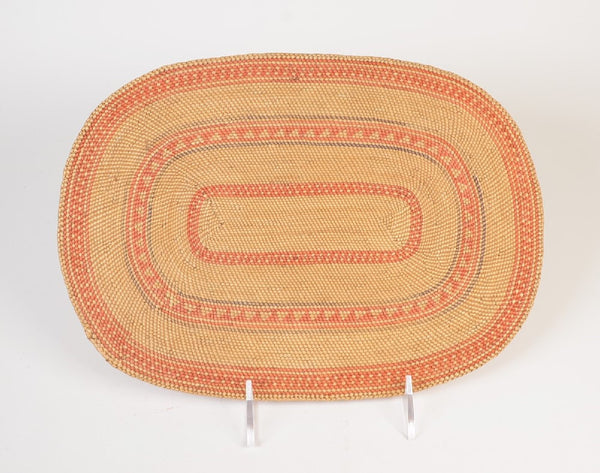 Large Makah Oval Flat Basket Tray