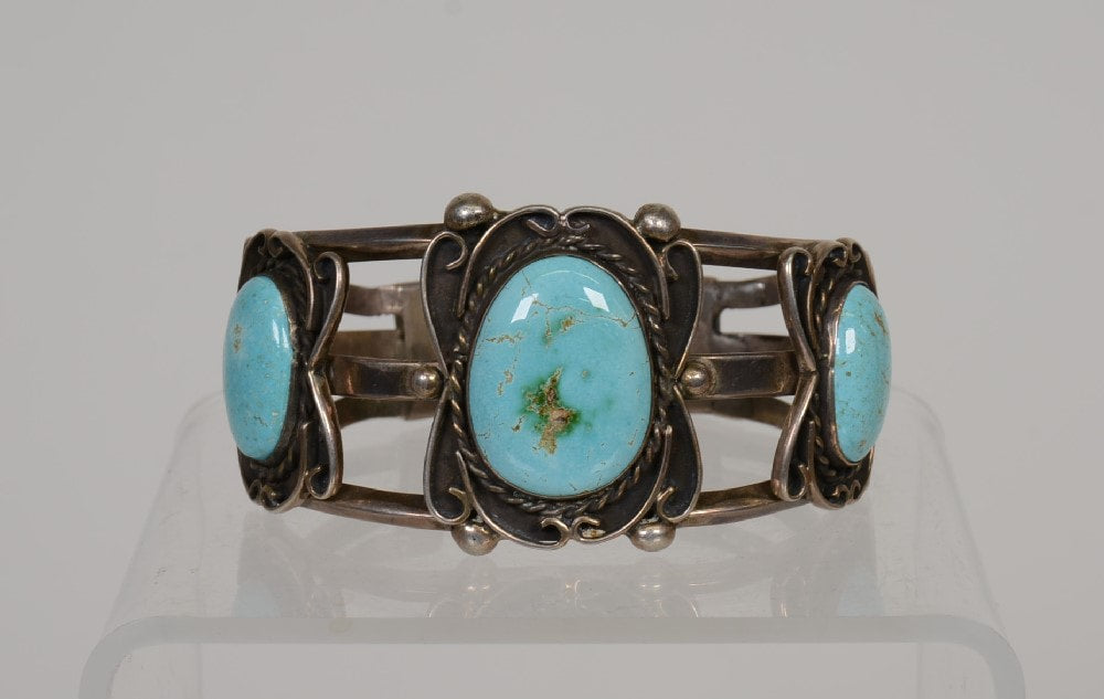 Antique Navajo Cuff with Number 8 Turquoise