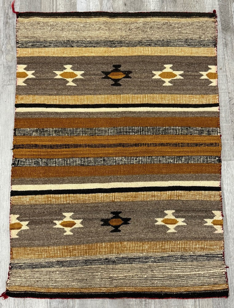 Navajo Banded Classic Revival Rug with Gold Tones, Chinle, AZ