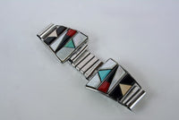 Zuni Pueblo Watch band with Multi-Colored Stone Inlay