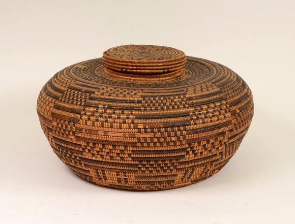 Chumash Lidded Treasure Basket