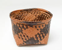 Antique Chitimacha Gathering Basket of Dyed and Plaited River Cane