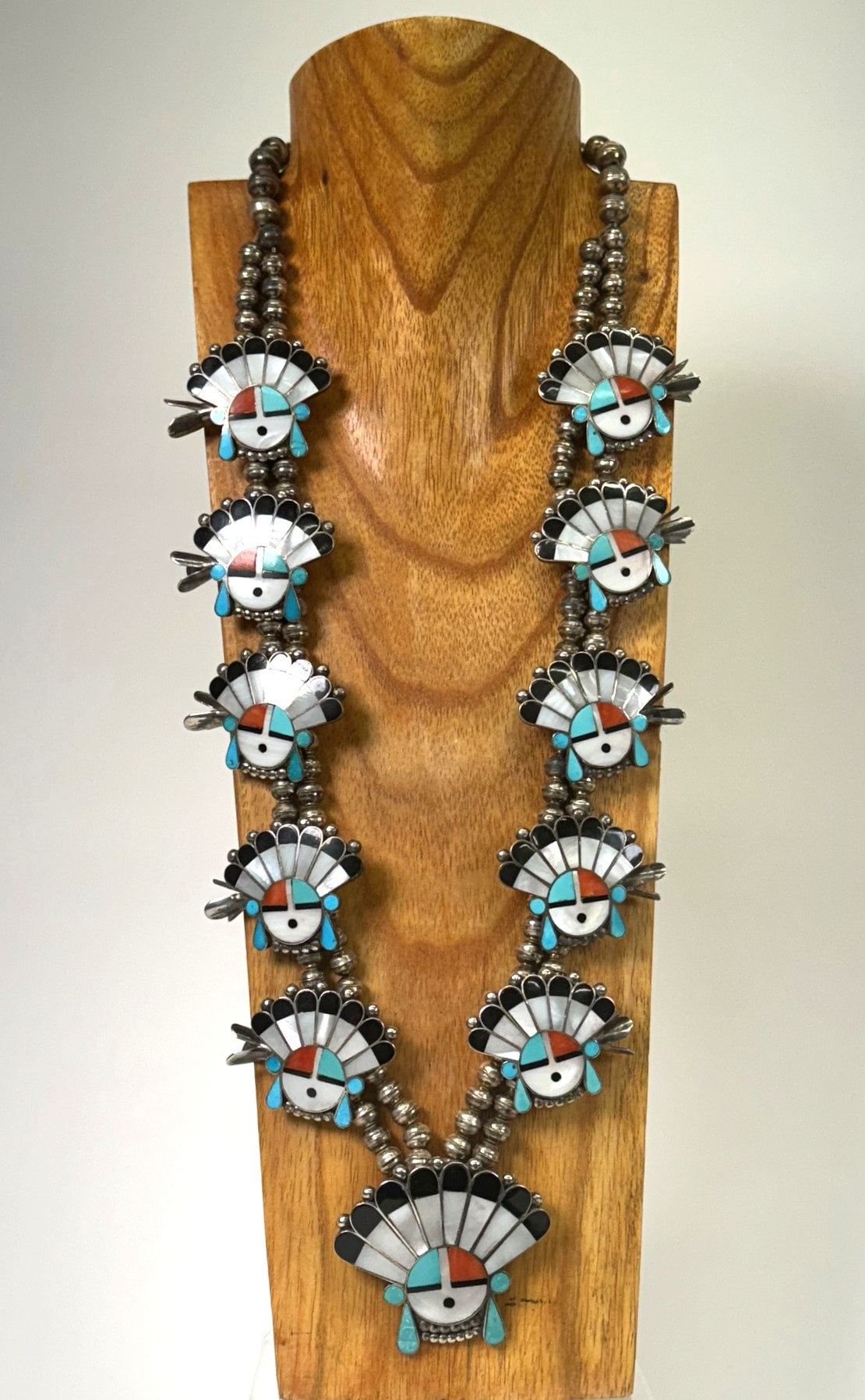 Large Zuni Sunface Necklace by Jeanette Dewesee