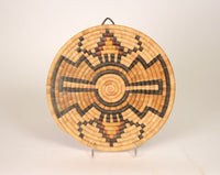 Hopi Coiled Basket Tray with Water-Bug / Storm Clouds and Lightning motif