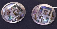 Vintage Taxco, Mexico Earrings - Sterling Silver and Abalone Inlay