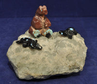 Zuni Fetish; Multiple Fetishes on Stone