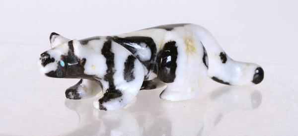 Zuni Mountain Lion Fetish - Zebra Stone - Jasper