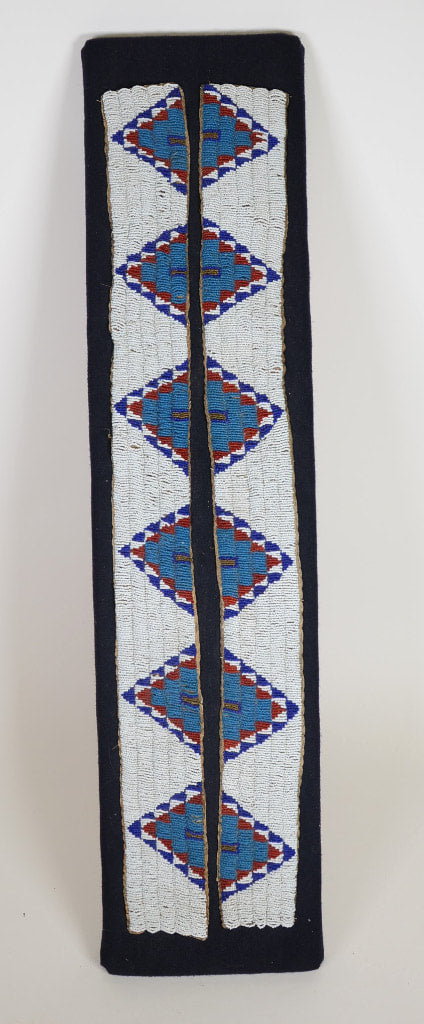 Northern Plains Sinew Sewn Hide Beaded Shirt Strips