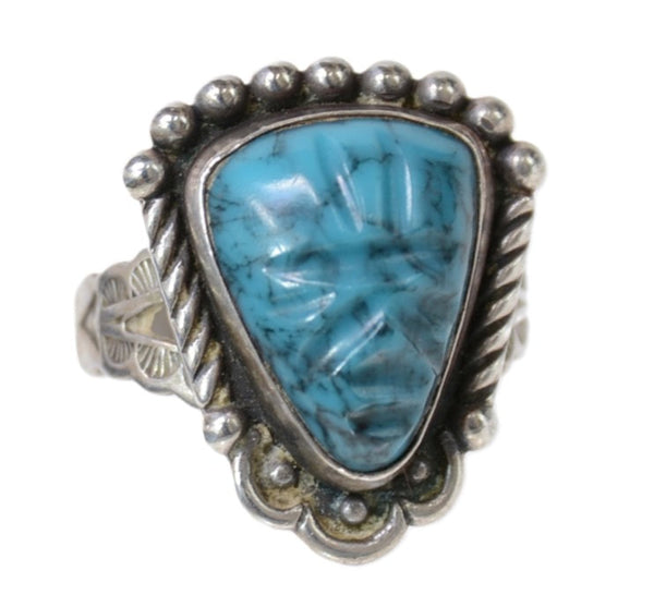 Taxco Sterling Silver Ring with Turquoise mask