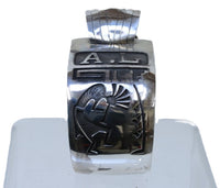 Hopi Watch Bracelet - Silver Overlay "A.L."
