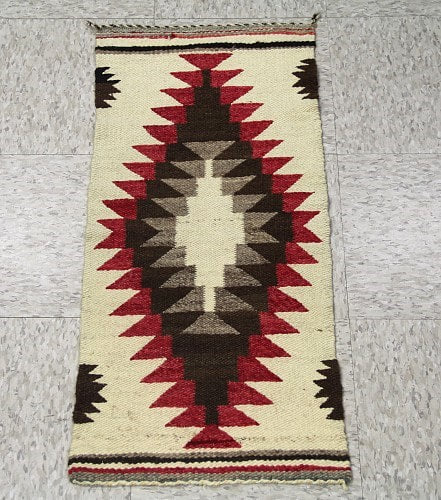 Navajo Gallup Throw Rug with Cloud Motif