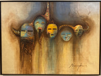 Painting: "Five Faces" - Oil on Canvas by Dan Namingha