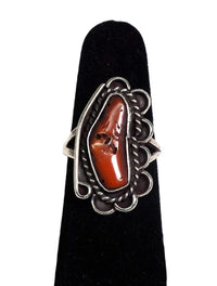 Navajo Sterling Silver Ring - Branch Coral Size 7 1/4