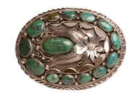 Navajo Buckle Stamped JHJ Sterling