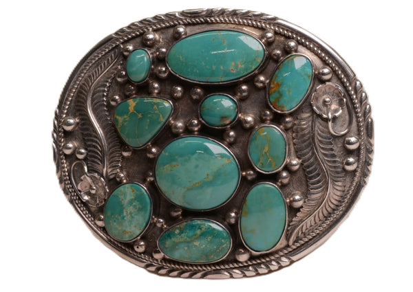 Navajo Turquoise and Sterling Silver Buckle