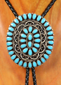 Zuni Cluster Bolo Tie by Larry Moses Begay