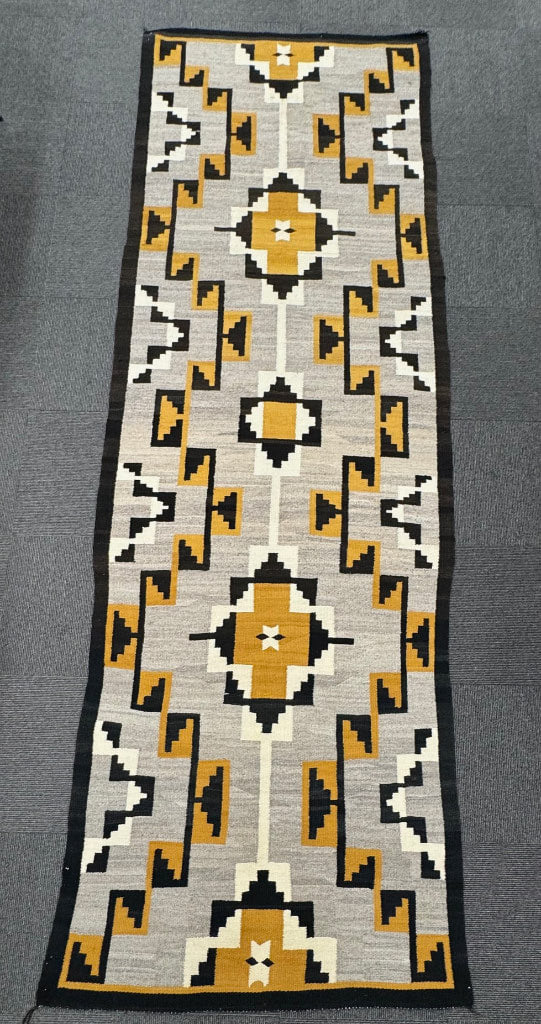 Navajo Two Grey Hills Runner Rug