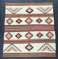 Antique Navajo Banded Classic Revival Blanket / Rug