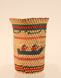 Nootka Basket - Whale Hunting Canoes with Figures