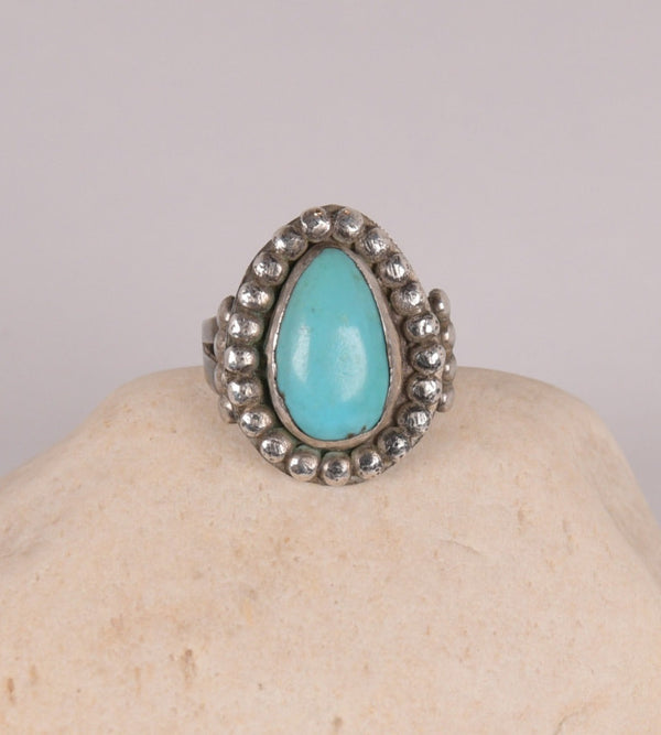 Navajo Sterling Silver and Turquoise Ring Size: 9