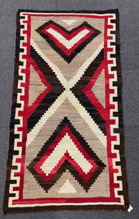 Antique Navajo Ganado, AZ Rug with Stepped Motifs
