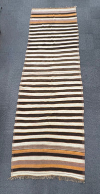 Middle Eastern Kilim Wool Runner Rug with Vegetable Dyes
