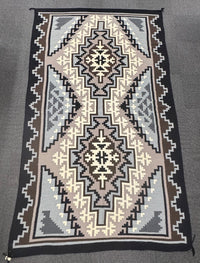 Large Navajo Two Grey Hills Floor Rug by Regina Bia