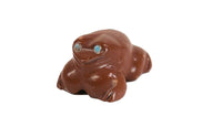 Zuni Frog Fetish: Carved Catlinite with Turquoise signed Daphne Neha