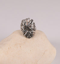 Navajo Sterling Silver Tufa Cast Ring Size 5 3/4