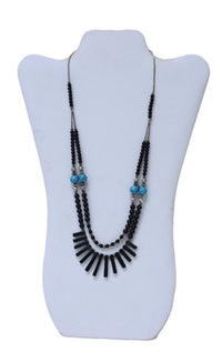 Estate Jewelry: Black Stone 2 Strand Bead Necklace