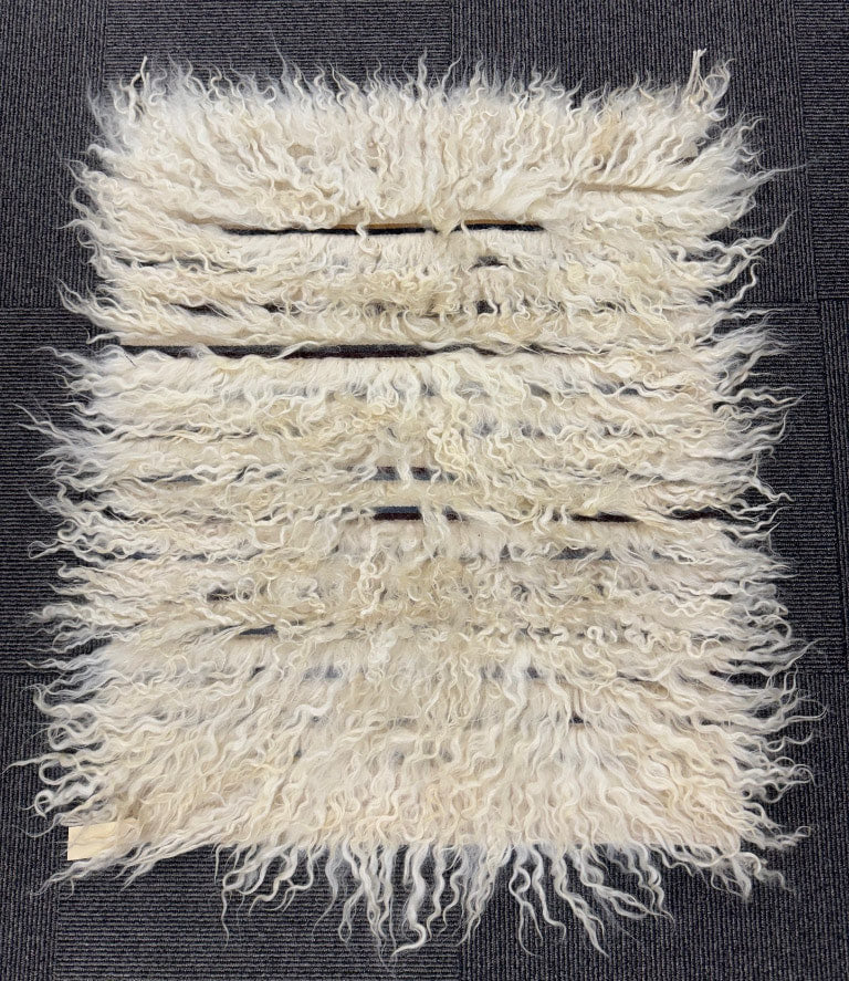 Navajo Weaver Sitting Rug with Tufted Fleece
