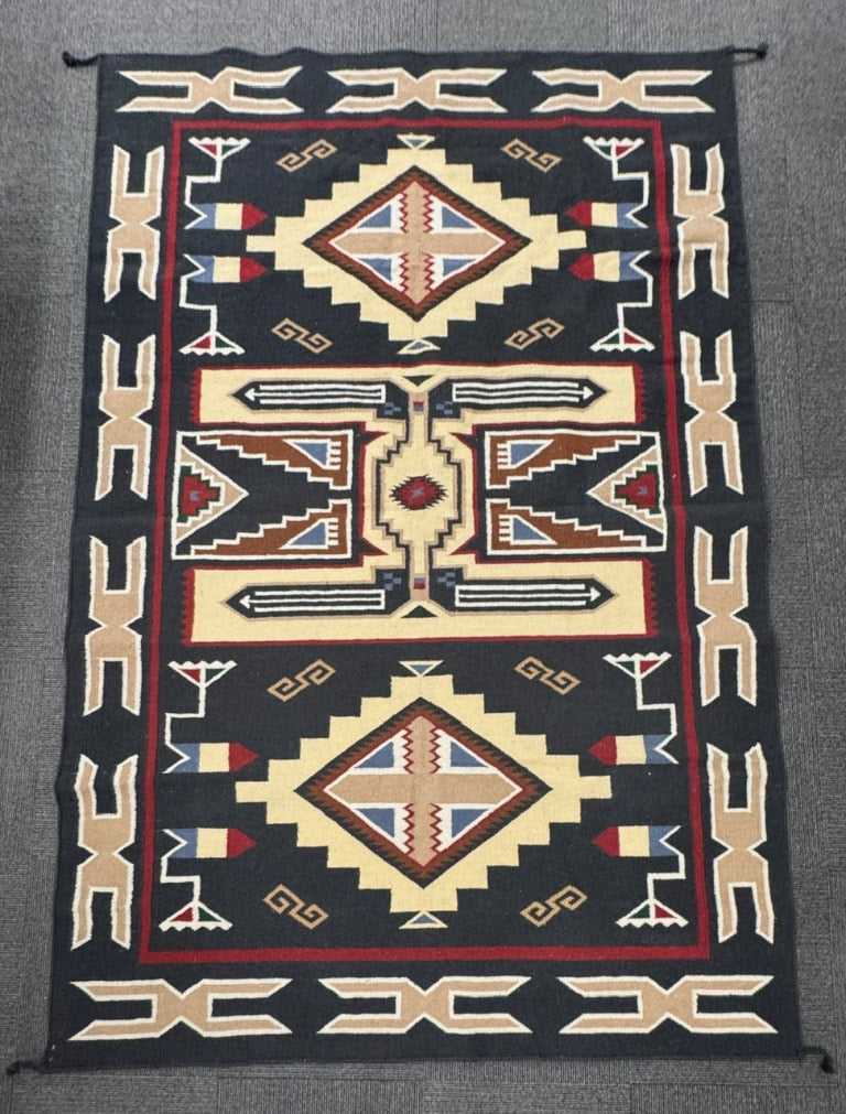 Southwest Area Rug in Style of Navajo Teec Nos Pos Rug