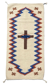 Mexican Southwest Area Rug with Cross