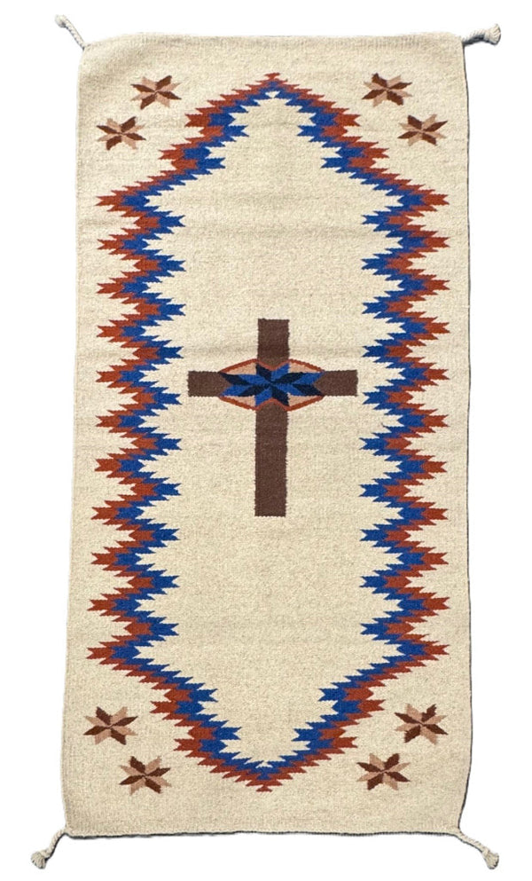 Mexican Southwest Area Rug with Cross