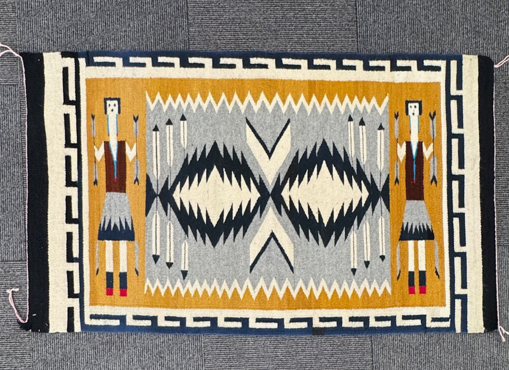 Navajo Blue Yei Rug by Mary Monroe