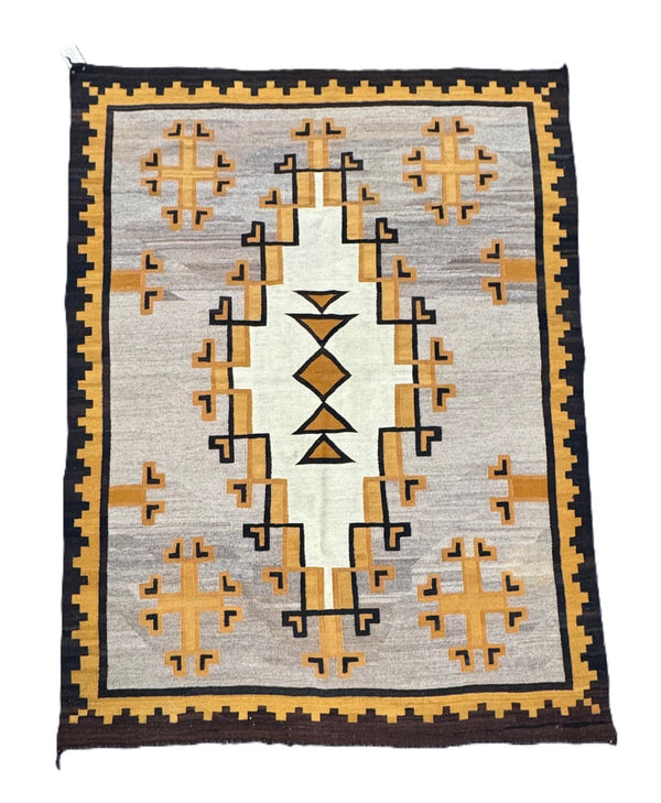 Vintage Navajo Two Gray Hills Rug